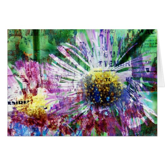 Roze Daisy Words Grunge Blank Inside (Voorkant Horizontaal)