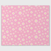 Roze Daisy Wrapping Paper Cadeaupapier (Vlak)