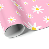 Roze Daisy Wrapping Paper Cadeaupapier (Rol Hoek)