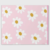 Roze Daisy Wrapping Paper Cadeaupapier (Vlak)