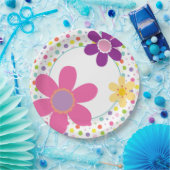 Roze Daisy Zomer Bloemen Illustratie Papieren Bordje (Feest)