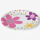 Roze Daisy Zomer Bloemen Illustratie Papieren Bordje (Gekanteld)