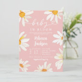 Roze Daisy Zonnebloem Baby in Bloom Baby shower Kaart (Staand voorkant)