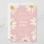 Roze Daisy Zonnebloem Liefde in Bloom Vrijgezellen Kaart (Voorkant)