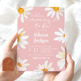 Roze Daisy Zonnebloem Mama om Baby shower te zijn Kaart