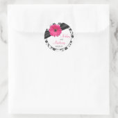 Roze Daisy Zwart Wit Bloemen Bruiloft Stickers (Tas)