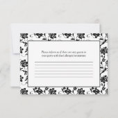Roze Daisy Zwart Wit Bloemen Damast Bruiloft RSVP (Achterkant)