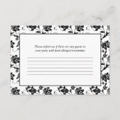 Roze Daisy Zwart Wit Bloemen Damast Bruiloft RSVP (Achterkant)