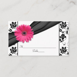 Roze Daisy Zwart Wit Bloemen Trouwplaats Kaarten Plaatskaartje