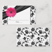 Roze Daisy Zwart Wit Bloemen Trouwplaats Kaarten Plaatskaartje (Voorkant / Achterkant)