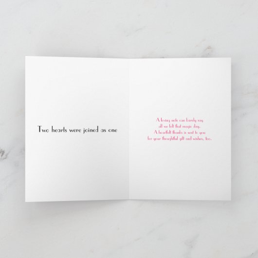 Roze Daisy Zwart Wit Polka Dot Bruiloft Dank u Bedankkaart (Binnen)