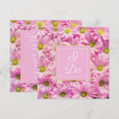 -roze Daisy's bruiloft Kaart (Voorkant / Achterkant)