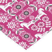 Roze Dala Zweeds Paard Print Korte Tafelloper (Hoek)