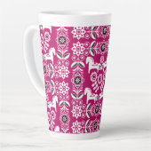 Roze Dala Zweeds Paard Print Latte Mok (Linkerhoek)