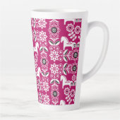 Roze Dala Zweeds Paard Print Latte Mok (Rechts)