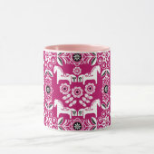 Roze Dala Zweeds Paard Print Mok (Midden)