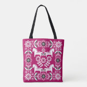Roze Dala Zweeds Paard Print Tote Bag (Achterkant)