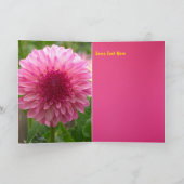 Roze Dalia Happy Birthday Flower Kaart (Binnen)