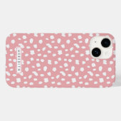 Roze Dalmatian Print Name Hoesje-Mate iPhone Case (Achterkant (horizontaal))