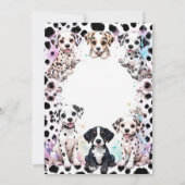 Roze Dalmatische Puppy's Paarse Verjaardag Kaart (Achterkant)