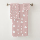 Roze Dalmatische Spots, Dalmatische Stippen, gecit Bad Handdoek (Insitu)