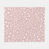 Roze Dalmatische Spots, Dalmatische Stippen, gecit Fleece Deken (Voorkant (Horizontaal))