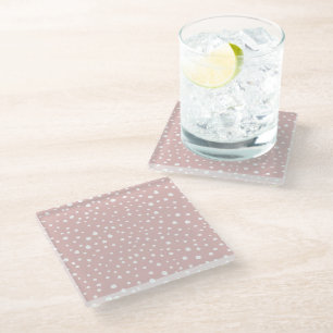 Roze Dalmatische Spots, Dalmatische Stippen, gecit Glazen Onderzetter