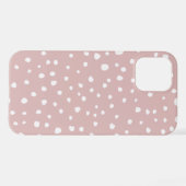 Roze Dalmatische Spots, Dalmatische Stippen, gecit iPhone Hoesje (Achterkant horizontaal)