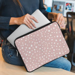 Roze Dalmatische Spots, Dalmatische Stippen, gecit Laptop Sleeve<br><div class="desc">Cute,  leuke en schattige dalmatische vlekken in roze en witte kleur. Moderne en trendy gave,  perfect voor dalmatische minnaar in je leven.</div>