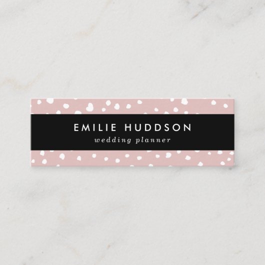 Roze Dalmatische Spots, Dalmatische Stippen, gecit Mini Visitekaartje (Voorkant)