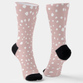 Roze Dalmatische Spots, Dalmatische Stippen, gecit Sokken (Gebogen)