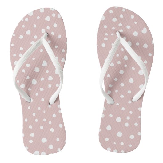 Roze Dalmatische Spots, Dalmatische Stippen, gecit Teenslippers (Voetbed)