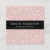 Roze Dalmatische Spots, Dalmatische Stippen, gecit Vierkante Visitekaartje (Voorkant)