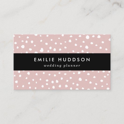 Roze Dalmatische Spots, Dalmatische Stippen, gecit Visitekaartje (Voorkant)