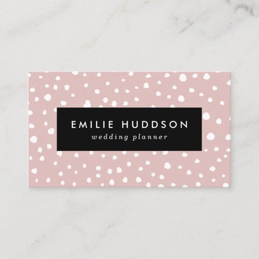 Roze Dalmatische Spots, Dalmatische Stippen, gecit Visitekaartje (Voorkant)