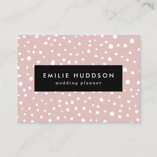 Roze Dalmatische Spots, Dalmatische Stippen, gecit Visitekaartje (Voorkant)