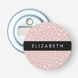 Roze Dalmatische Vlekken, Dalmatische Stippen, Jou Button Flesopener