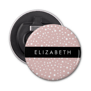Roze Dalmatische Vlekken, Dalmatische Stippen, Jou Button Flesopener