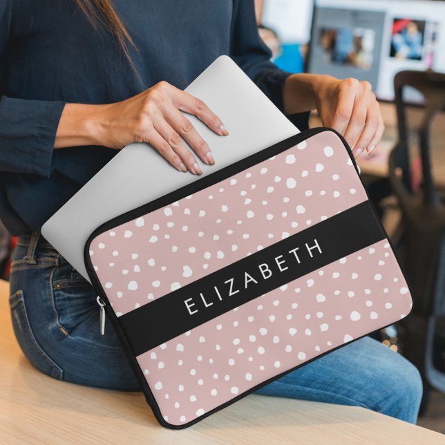 Roze Dalmatische Vlekken, Dalmatische Stippen, Jou Laptop Sleeve (Creator heeft geüpload)