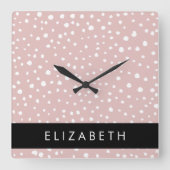 Roze Dalmatische Vlekken, Dalmatische Stippen, Jou Vierkante Klok (Voorkant)