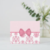 Roze Damask (17) Briefkaart (Staand voorkant)