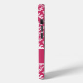 Roze Damask #1 met monogram in VictoriaShaylee Case-Mate iPhone Case (Achterkant / Links)