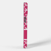 Roze Damask #1 met monogram in VictoriaShaylee Case-Mate iPhone Case (Achterkant / Rechts)