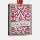 Roze Damask #2 aanpasbaar Metalen Ornament (Rechts)