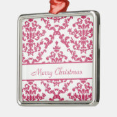 Roze Damask #2 aanpasbaar Metalen Ornament (Links)