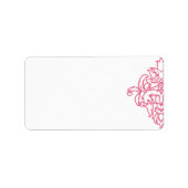 Roze Damask-adreslabel Etiket (Voorkant)