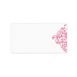 Roze Damask-adreslabel Etiket