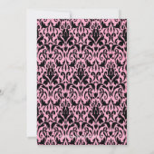 Roze Damask Afstuderen Invitation Silhouette Afstu Kaart (Achterkant)