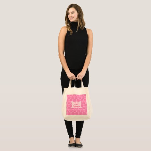 Roze Damask Baby is een meisjesnaam op persoonlijk Tote Bag (Voorkant (model))