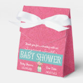 Roze Damask Baby shower Bedankdoosjes (Voorkant Zijde)